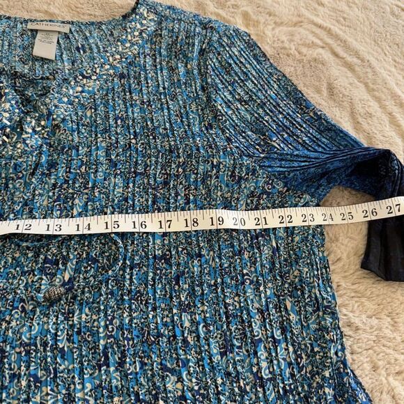 Catherines Women's Plus 2X Easy Fit Short Sleeve V-neck Tunic Top Career Relax - Picture 7 of 9